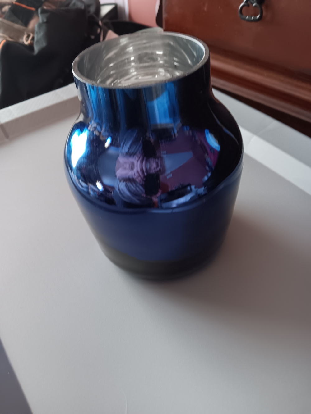 Cobalt Blue Reflective Decorative Vase - Unbranded